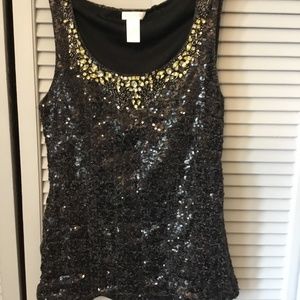 Cache Jewelry Sequin top size Small